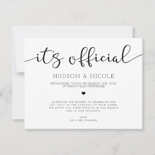 Faire-part de mariage officiel pour les fugueurs