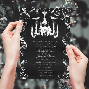 Faire-part de mariage Oiseau Amour Lustre Noir