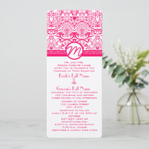 Faire-part de mariage Oiseau de l'amour Rose framb