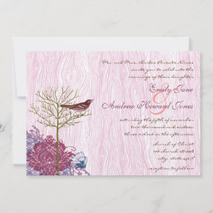 Faire-part de mariage Oiseau Vintage aux Baies sur