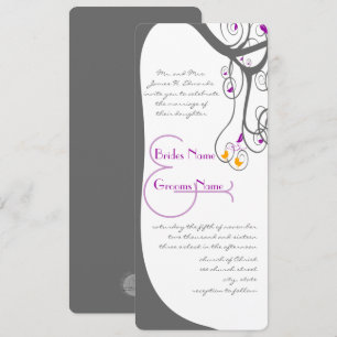 Faire-part de mariage oiseaux de l'amour feuille d