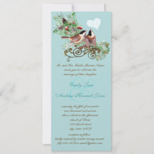 Faire-part de mariage Oiseaux de l'amour vintage M