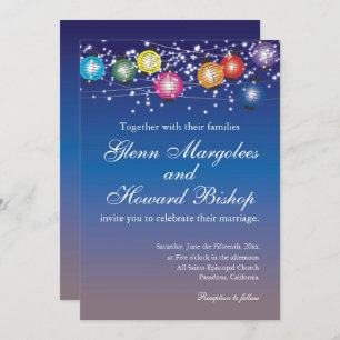 Faire-part de mariage Ombre Rainbow Lanterns