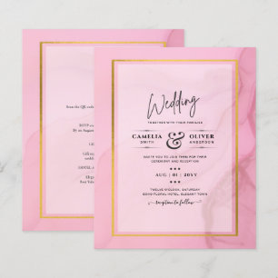 Faire-part de mariage ombré rose doré LeahG Blush 