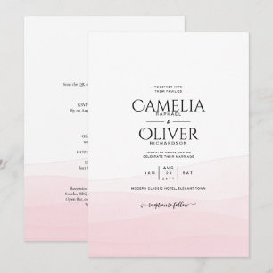 Faire-part de mariage ombré rose glacé