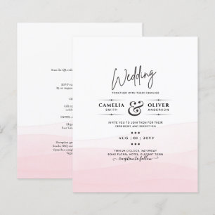 Faire-part de mariage ombré rose glacé