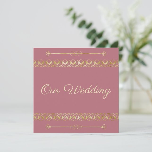Faire-part de mariage Or de luxe (Debout devant)