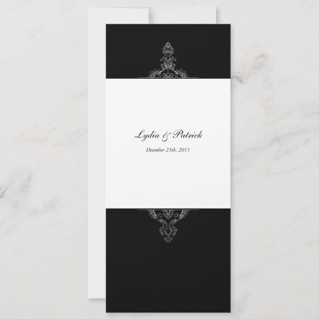 Faire-part de mariage or et noir (Devant)