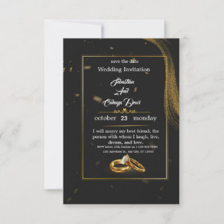Faire-part de mariage Or Noir