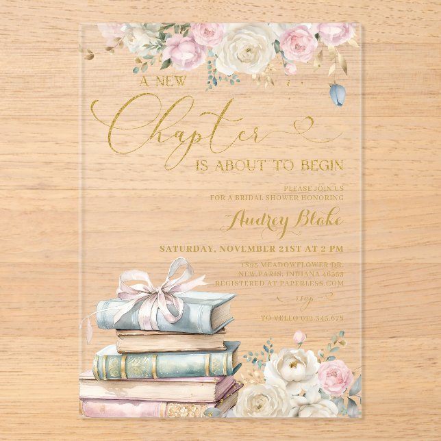 Faire-part de mariage or Nouveau Chapitre (Recto)