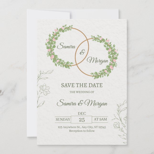 faire-part de mariage oral (Devant)