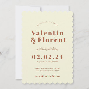 Faire-part de mariage Orange d'inspiration les ann