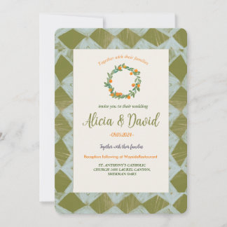 Faire-part de mariage orange d'inspiration vintage