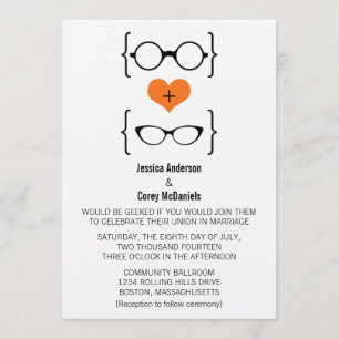 Faire-part de mariage Orange Geeky