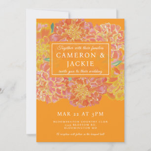 Faire-part de mariage orange souci vibrant