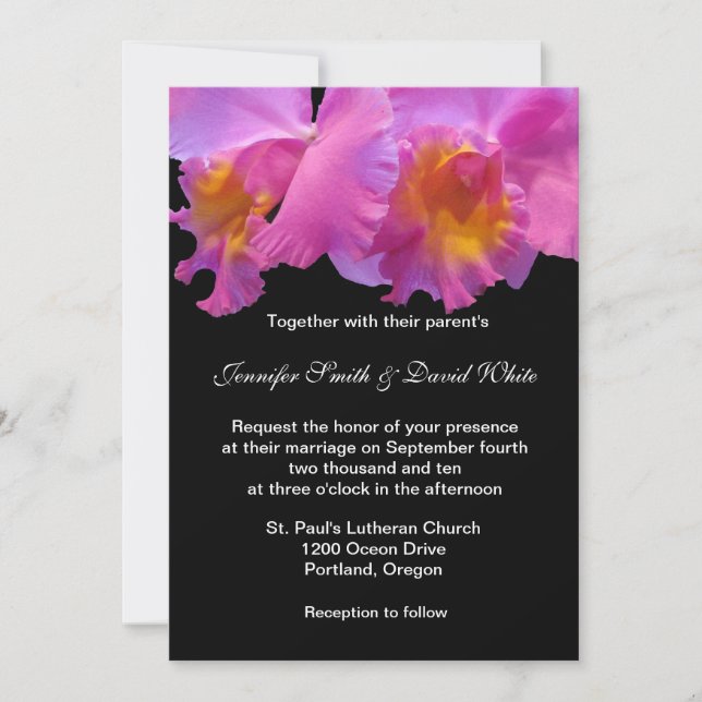 Faire-part de mariage orchidée (Devant)