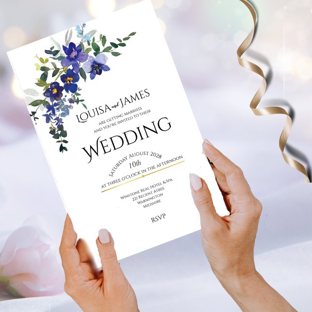 Faire-part de mariage orchidée bleue (Créateur téléchargé)