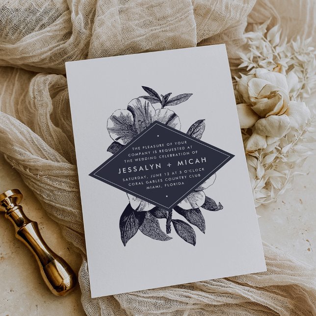 Faire-part de mariage orchidée de minuit (Créateur téléchargé)