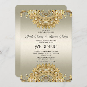 Faire-part de mariage Orné Or