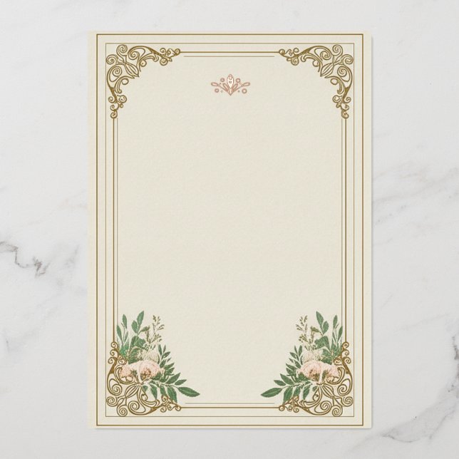 Faire-Part de Mariage "Ornementation Flourie" (Recto)