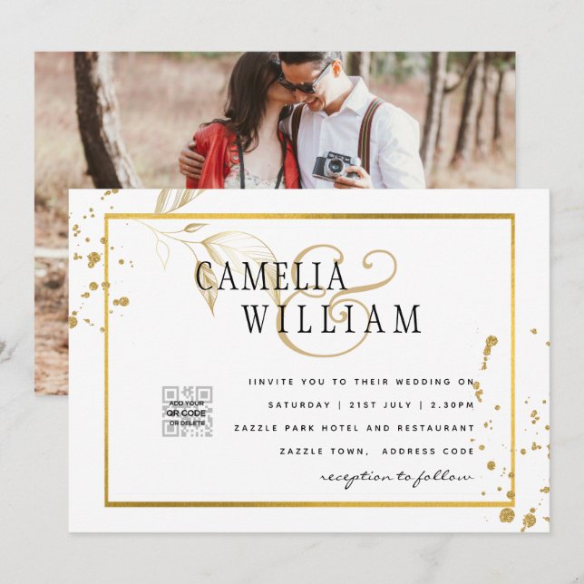 Faire-part de mariage ou carte d'annonce de date m (Devant / Derrière)
