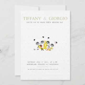 Faire-part de mariage Ours Panda
