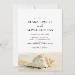 Faire-part de mariage Outer Banks Cream Shell Sand