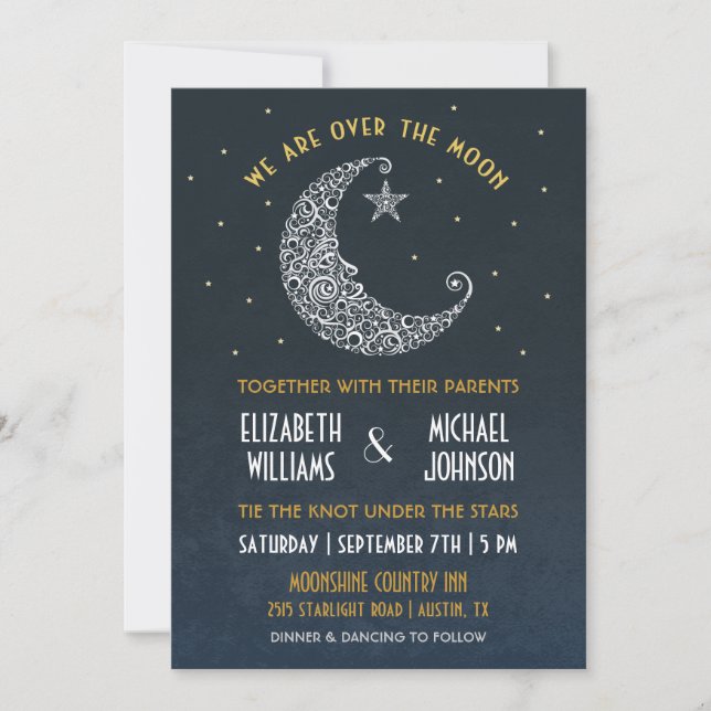 Faire-part de mariage Over the Moon II (Devant)