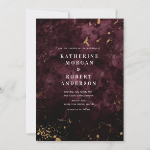 Faire-part de mariage paillettes or Bourgogne