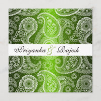Faire-part de mariage Paisley en dentelle blanche