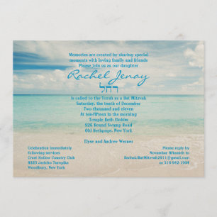 Faire-part de mariage pâle de bat mitzvah de plage