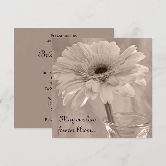 Faire-part de mariage pâle teintée rose (Devant / Derrière)