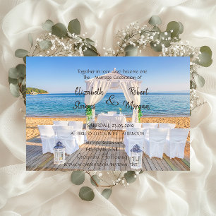 Faire-part de Mariage Palmier de Plage Tropical