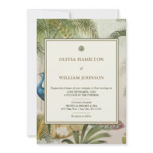 Faire-part de mariage Palmier Paon