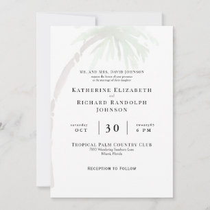 Faire-part de mariage Palmier Tropical