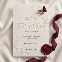 Faire-part de mariage papillon bleu clair minimali