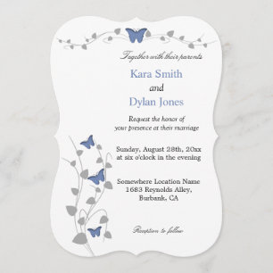 Faire-part de mariage Papillon modifiable en coule