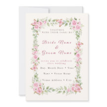 Faire-Part de Mariage Papillon Rose Boho - Aquarel