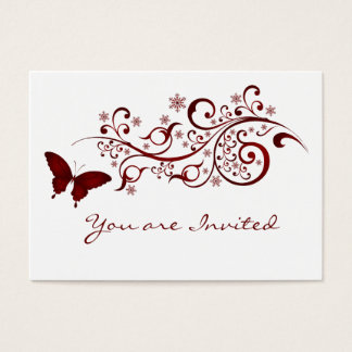 Faire-part de mariage papillon rouge
