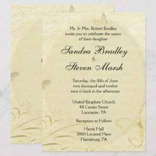 Faire-part de mariage papillon vintage