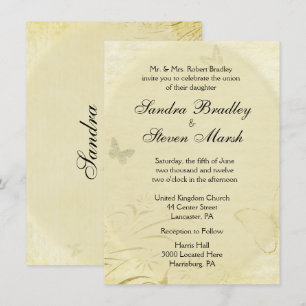 Faire-part de mariage papillon vintage