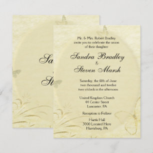 Faire-part de mariage papillon vintage