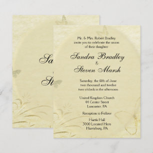 Faire-part de mariage papillon vintage