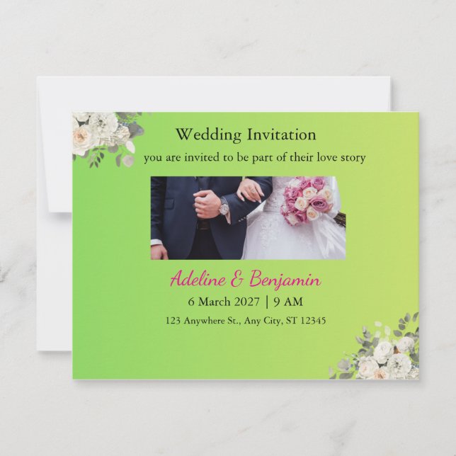 Faire-part de mariage par carte (Devant)