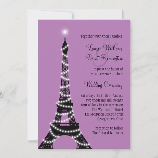 Faire-part de mariage Paris Twinkles (Devant)