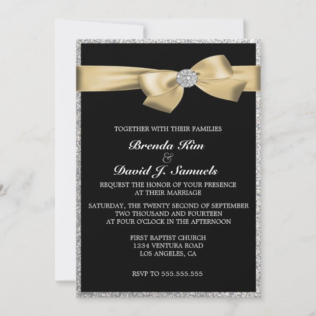 Faire-part de mariage Parties scintillant (Devant)