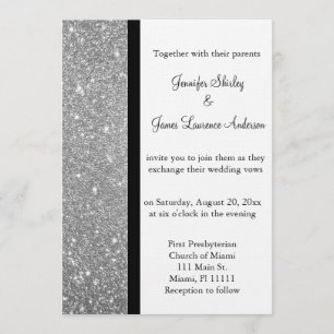 Faire-part de mariage Parties scintillant argent