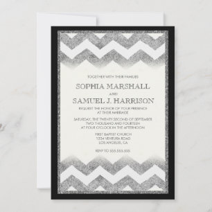 Faire-part de mariage Parties scintillant d'argent