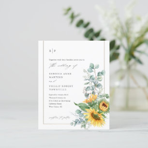 Faire-part de mariage pas cher au tournesol eucaly
