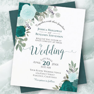 Faire-part de mariage pas cher floral Bohème sarce